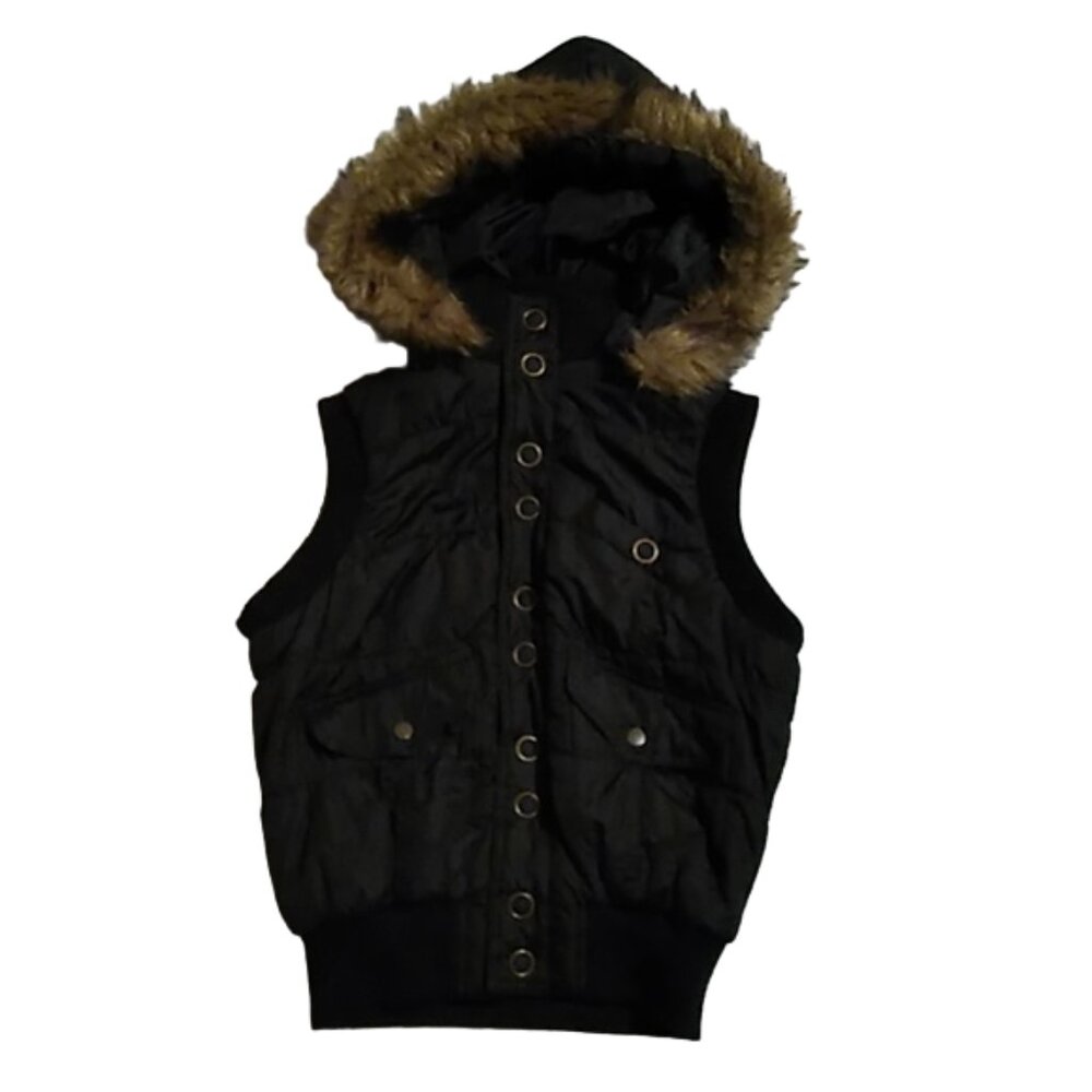 Basic Edge Clothing, Removeable Hooded Puffer Vest, Size: S, Color: Black